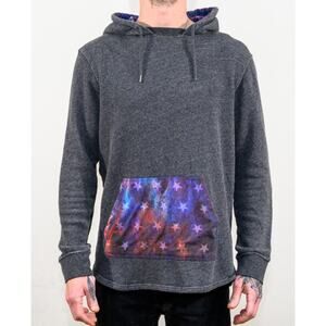 On The Byas Pullover Hoodie Men's Size Medium Grey Galaxy USA